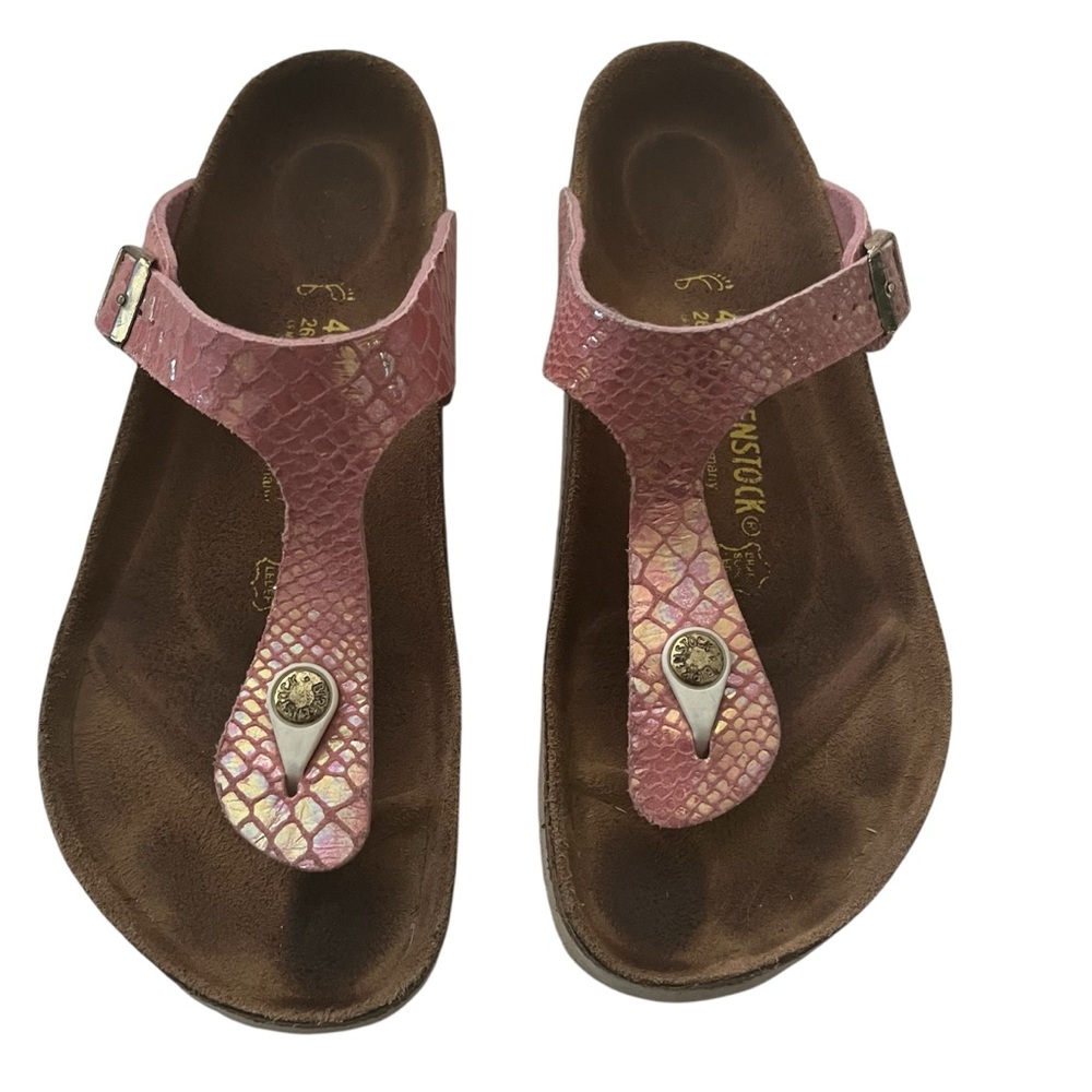 Birkenstock Gizeh Pink/Rose Snake Sandals Size 40
